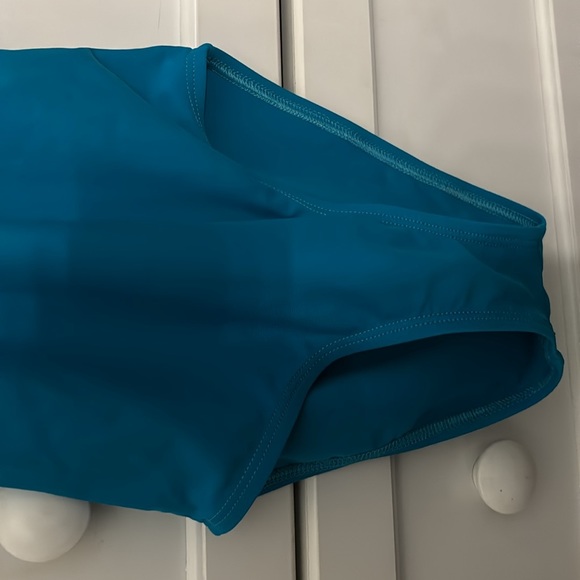 Large child colourful bodysuit. Audition dance wear leotard. Turquoise & flowers - Picture 4 of 4